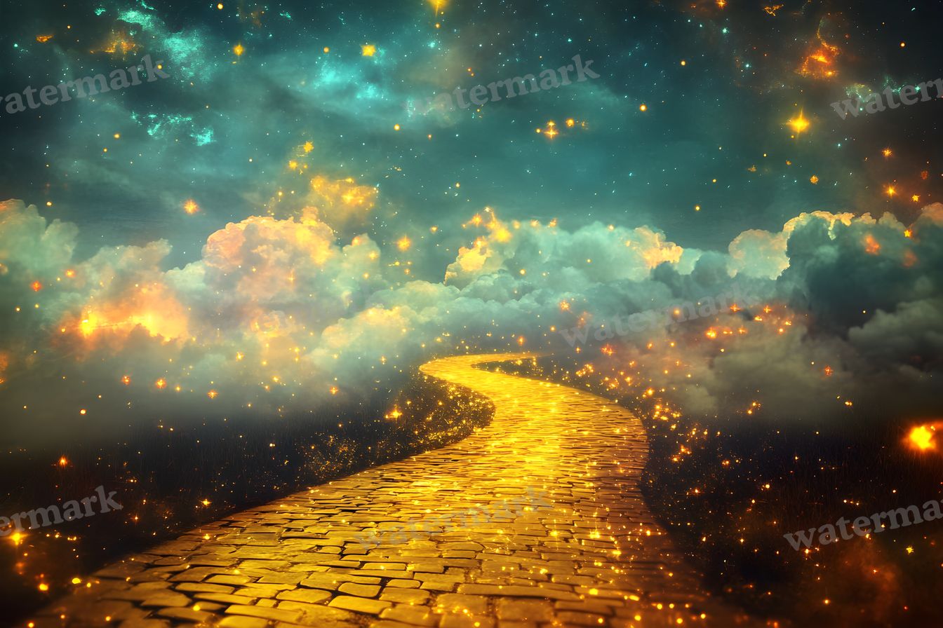 Wizard Of Oz Dreamscape With Floating Yellow Brick Road Backdrop Images