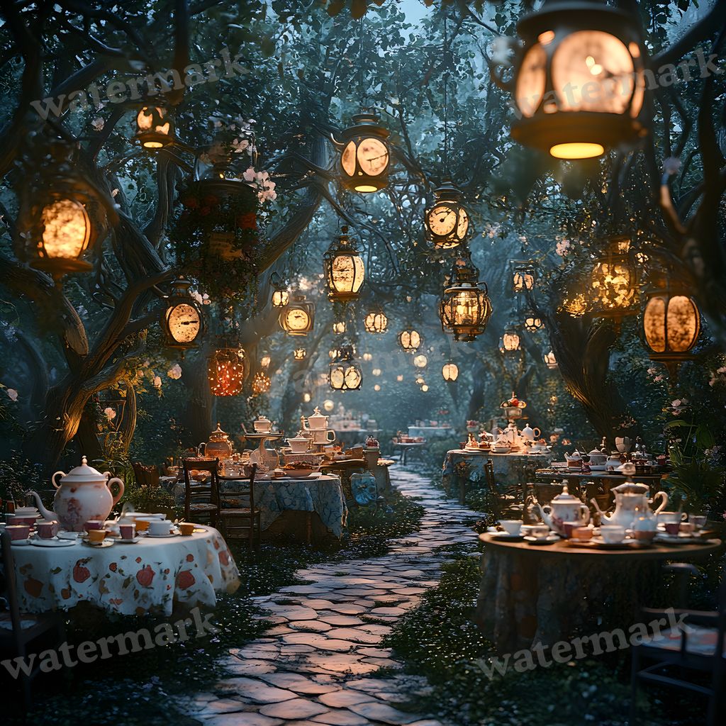Wonderland Tea Party Backdrop Images