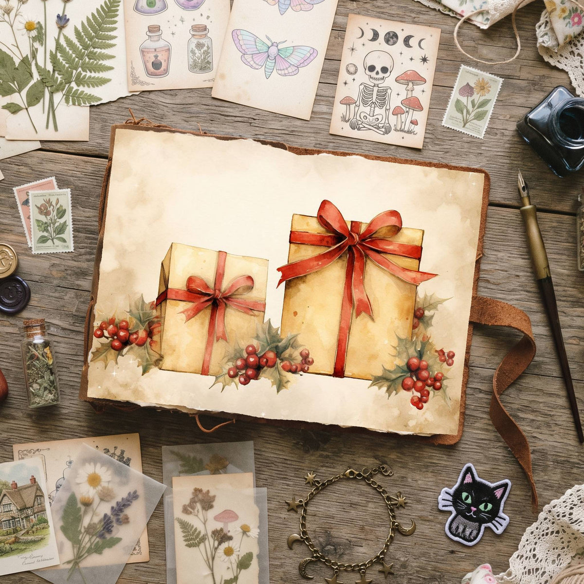 Wrapped Christmas Gifts Digital Papers