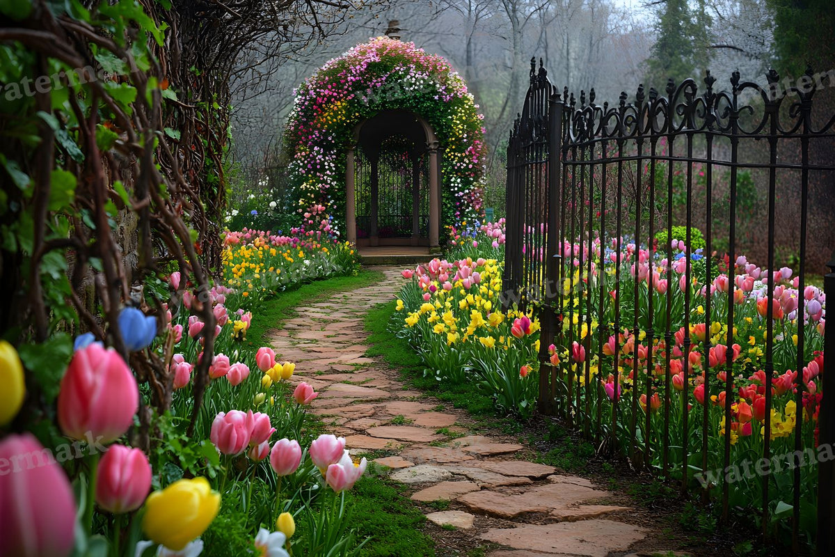 Wrought Iron Secret Garden Backdrop Images
