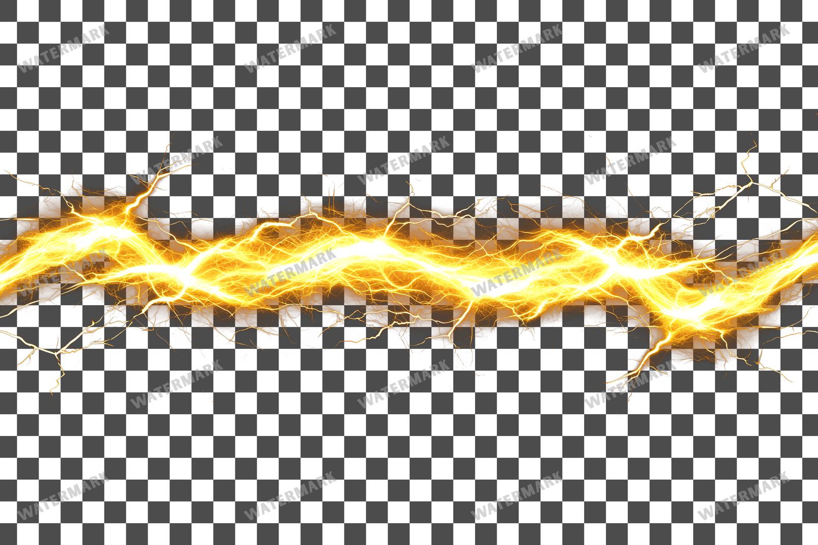 Yellow Lightning Strike Transparent Overlay Pngs