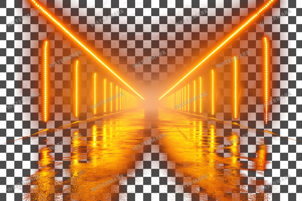 Yellow Neon Lighting Dramatic Shadows Transparent Overlay Pngs