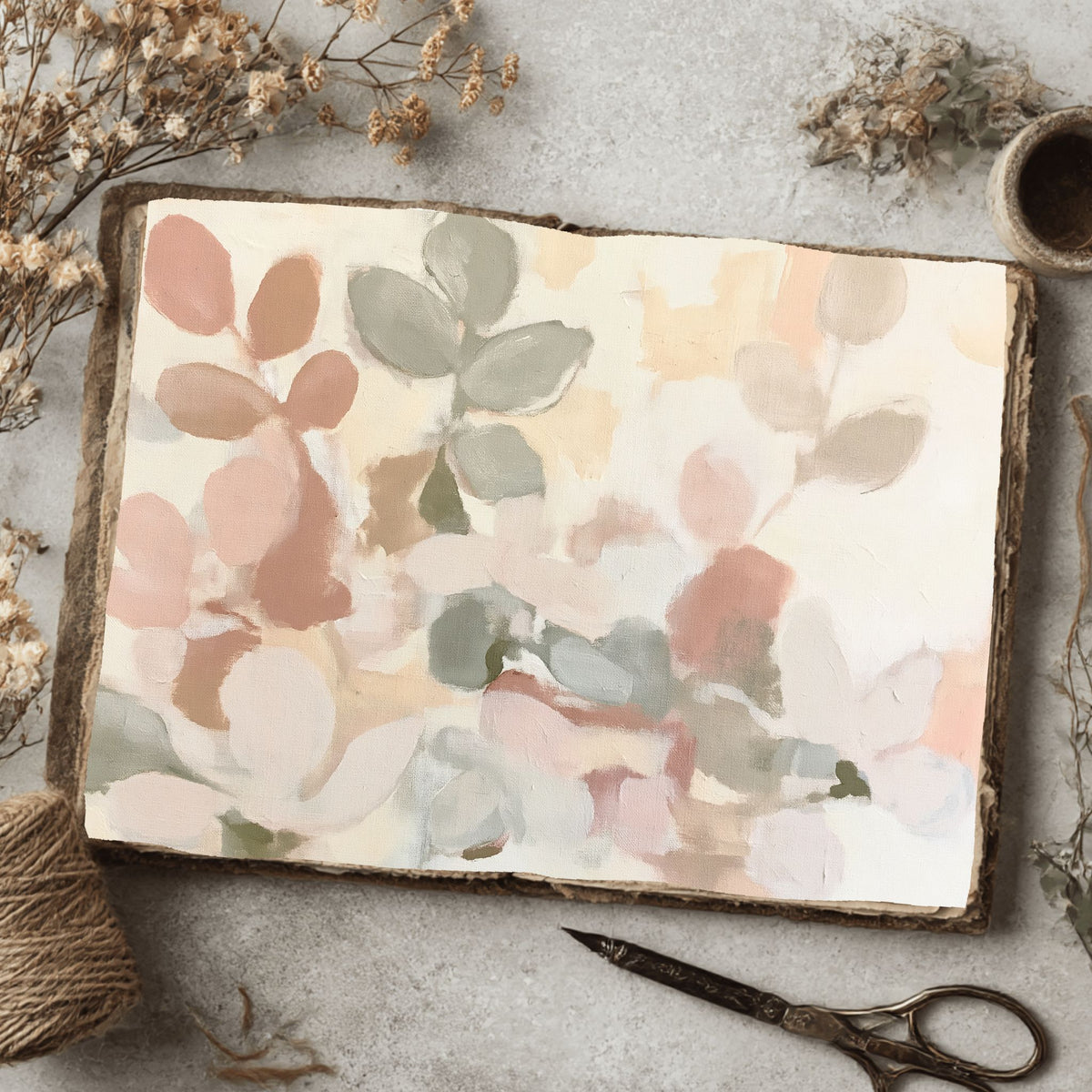 Abstract Botanical Leaves Painting