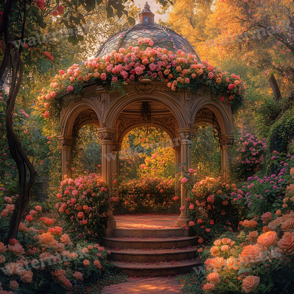 Baroque Garden digital photo backdrop for photo editing, preview 11