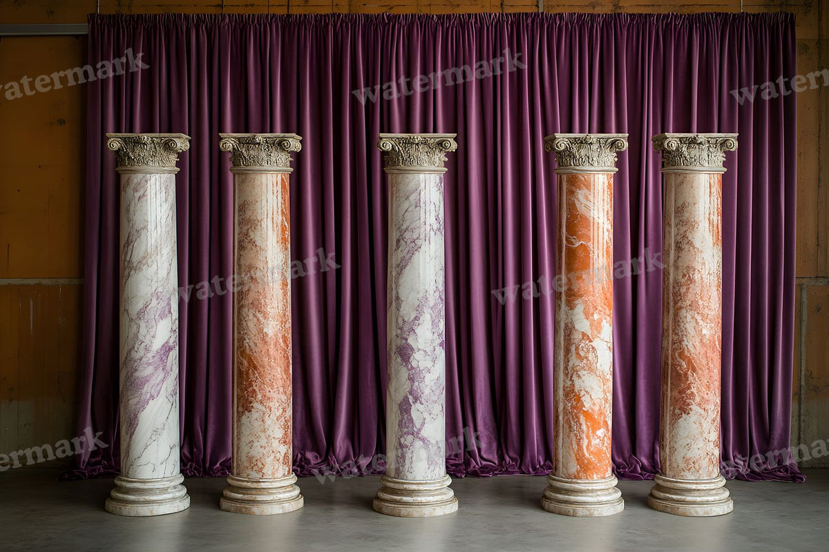 Baroque Marble Columns digital photo backdrop for photo editing, preview 11