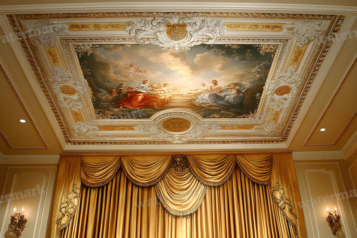 Baroque Regal Fresco digital photo backdrop for photo editing, preview 11