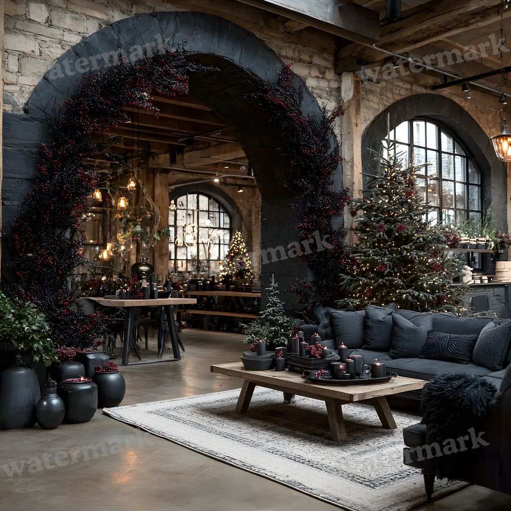 Black Gothic Christmas Backdrop Images