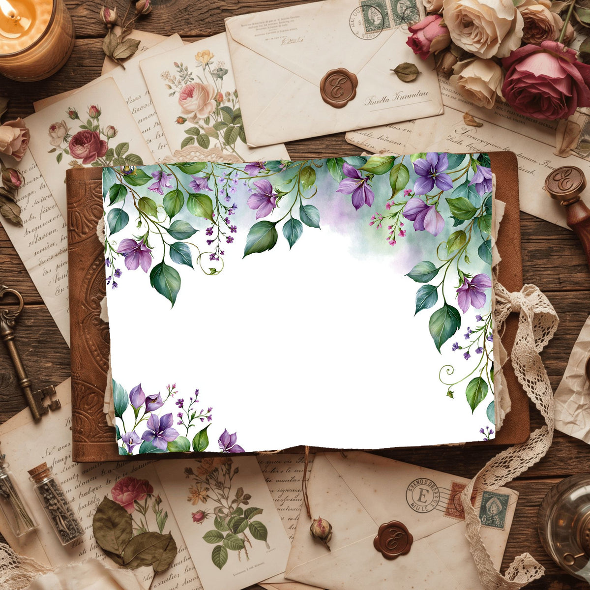 Delicate Botanical Border Frame