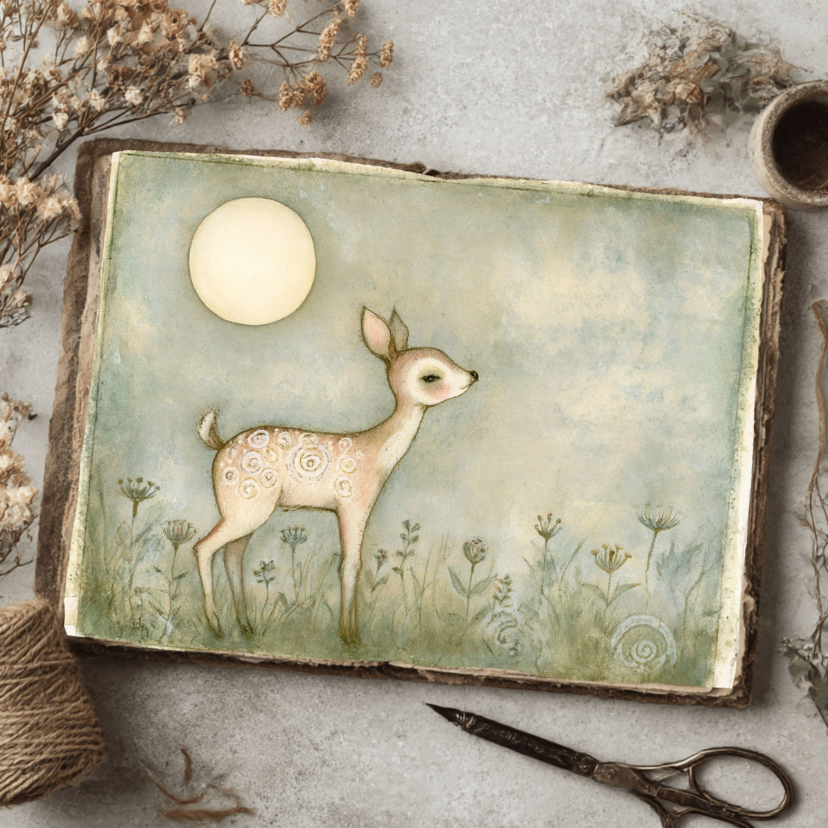 Gentle Woodland Fawn Watercolor