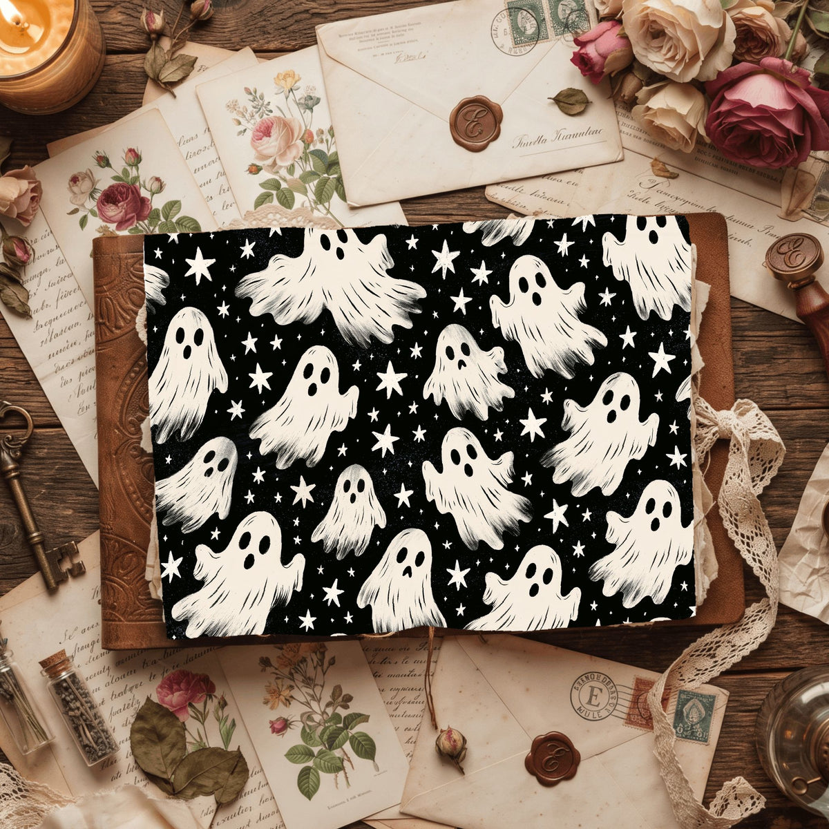 Halloween Ghost Seamless Pattern