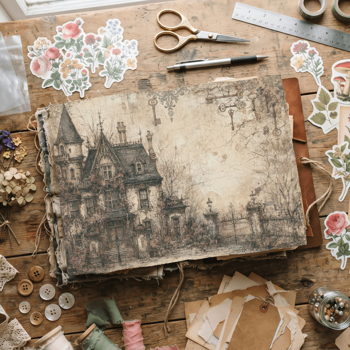 Haunted Victorian Manor Journal Paper