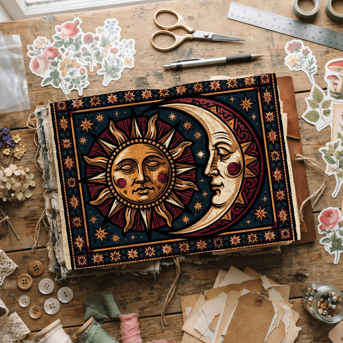 Medieval Celestial Sun & Moon
