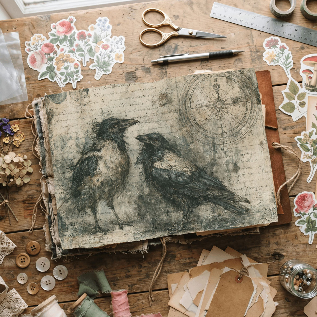 Mysterious Raven Journal Paper