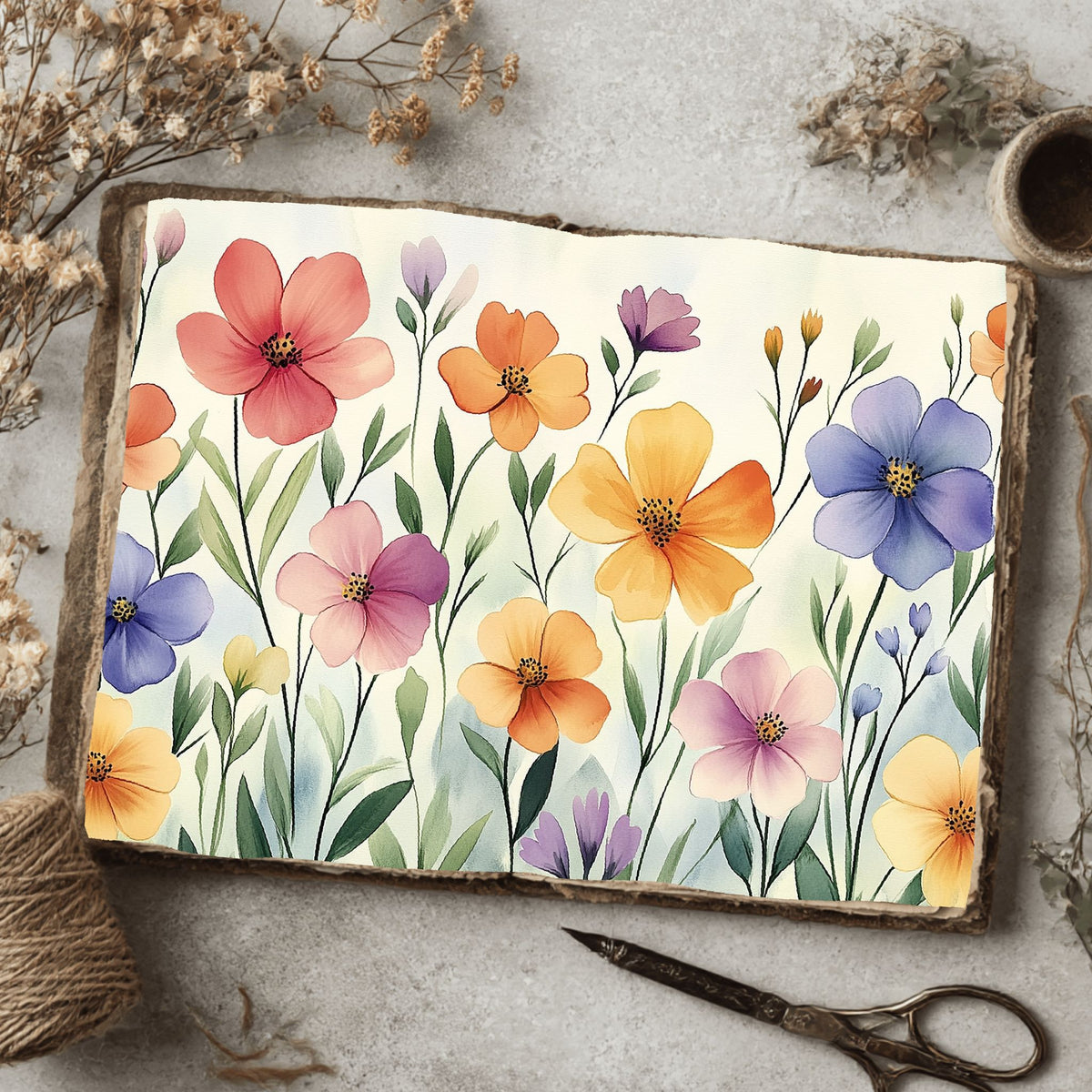 Pastel Botanical Floral Bloom Paper