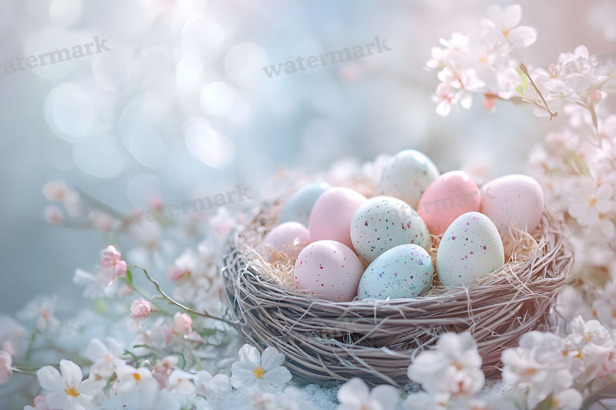 Pastel Easter Basket Backdrop Images