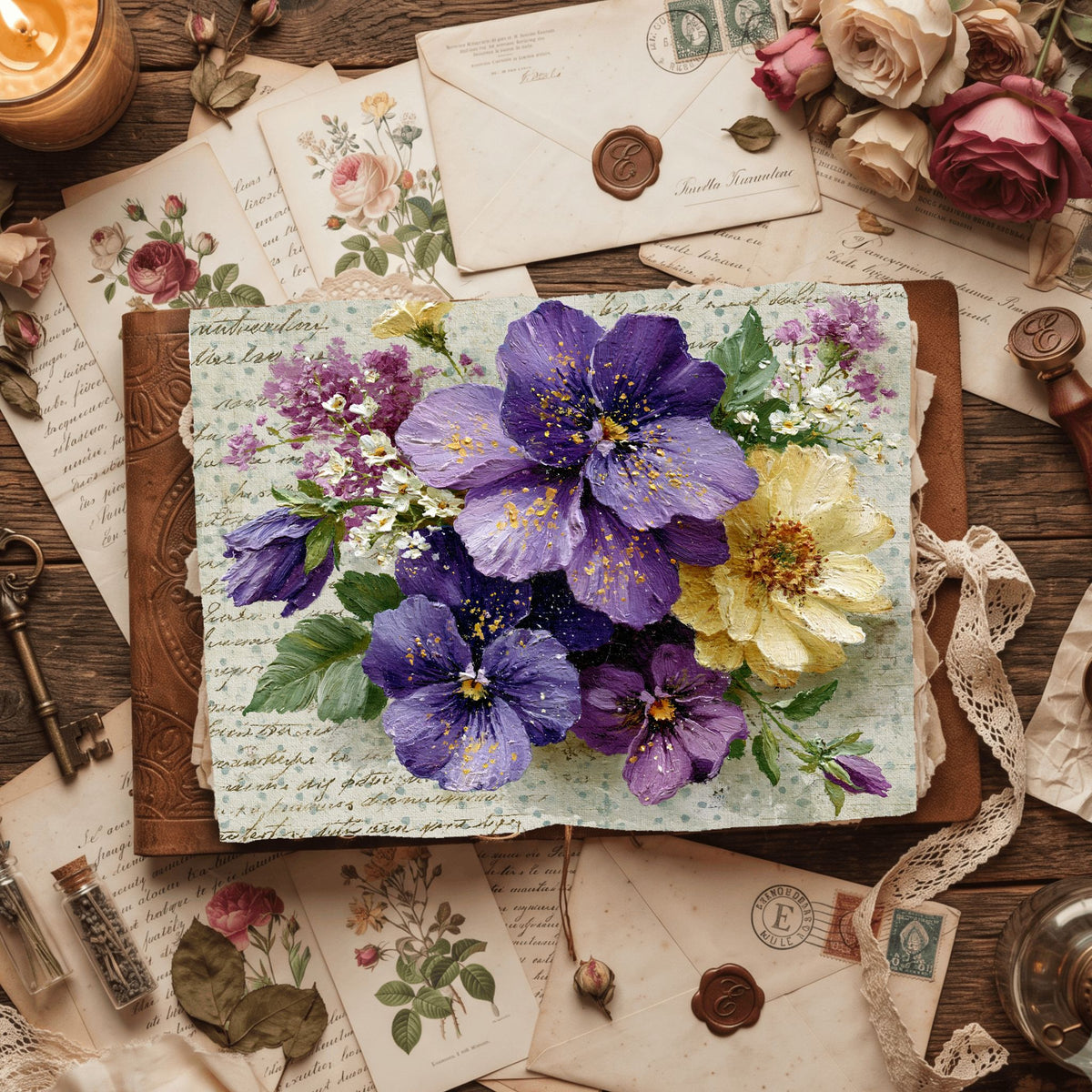 Pastel Purple Shabby Chic Journal Paper