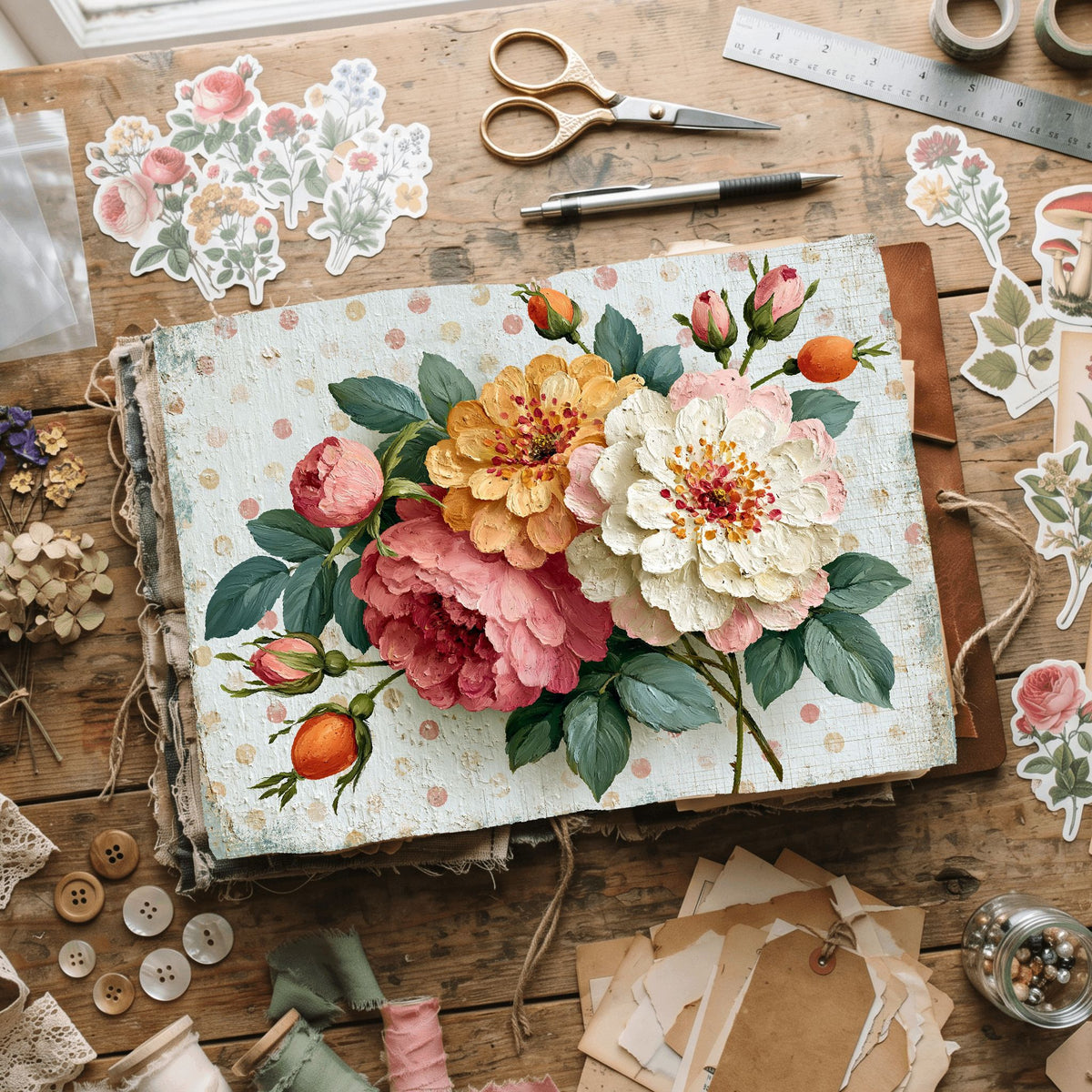 Pink Shabby Chic Journal Paper