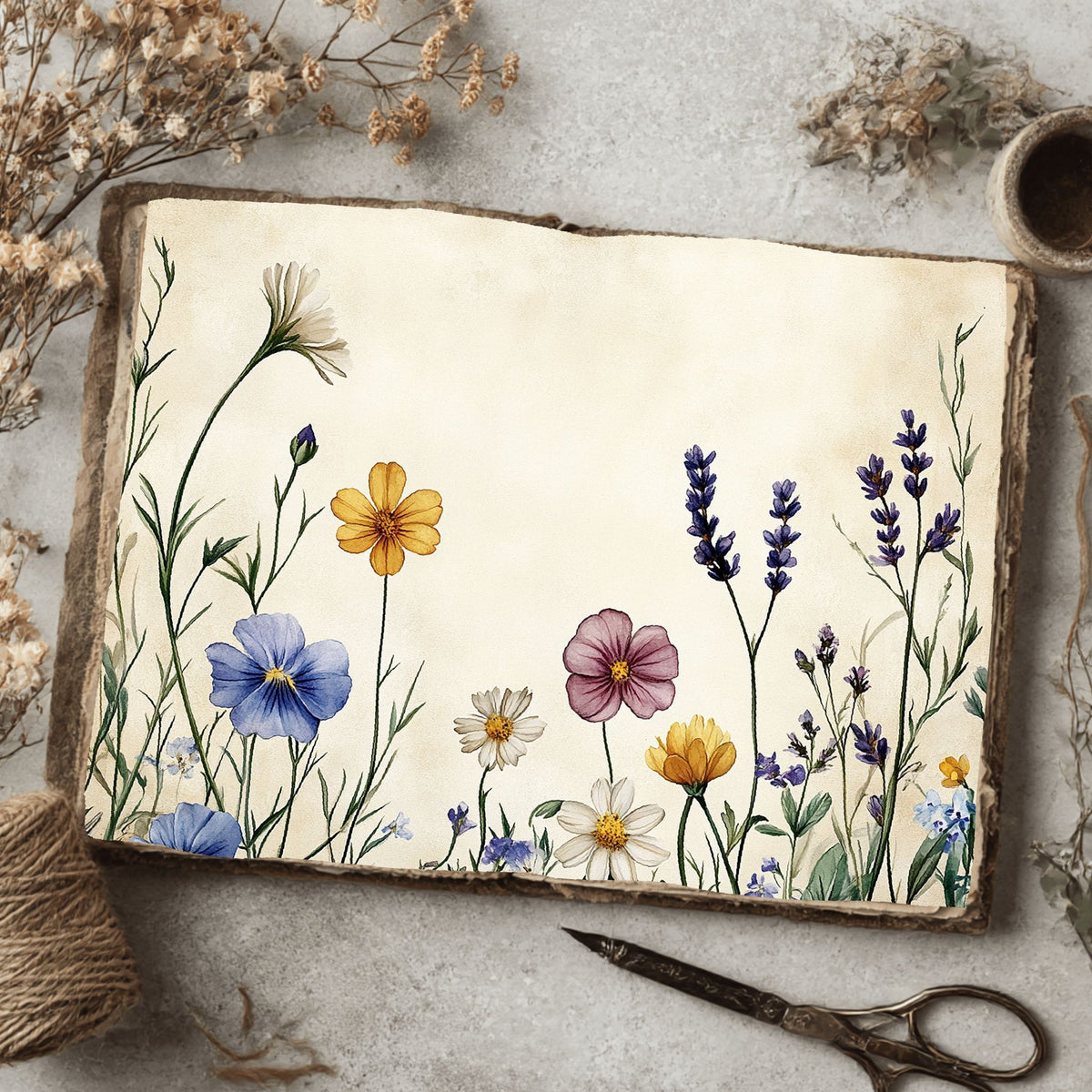 Pressed Wildflower Stationery Paper