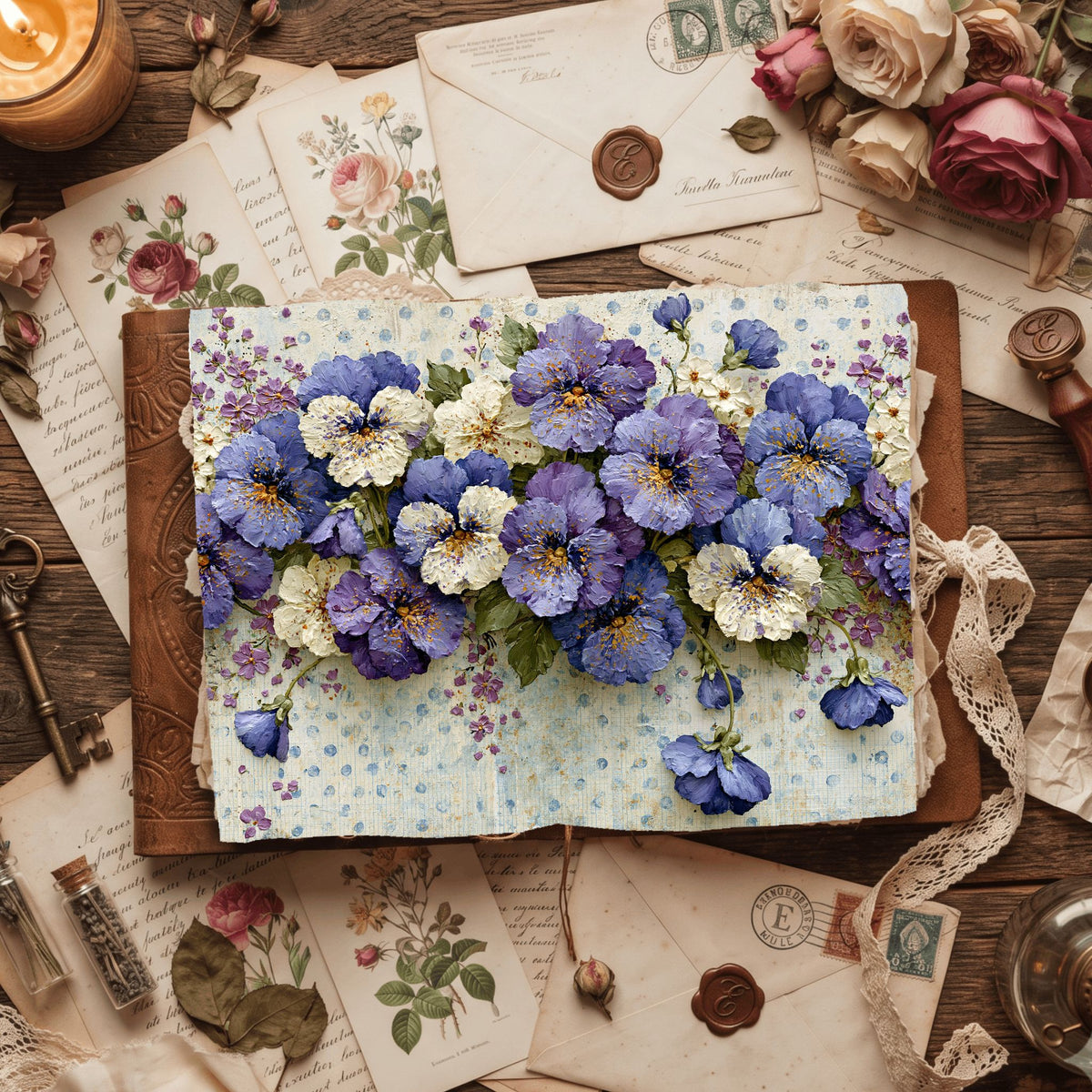Purple Shabby Chic Journal Paper