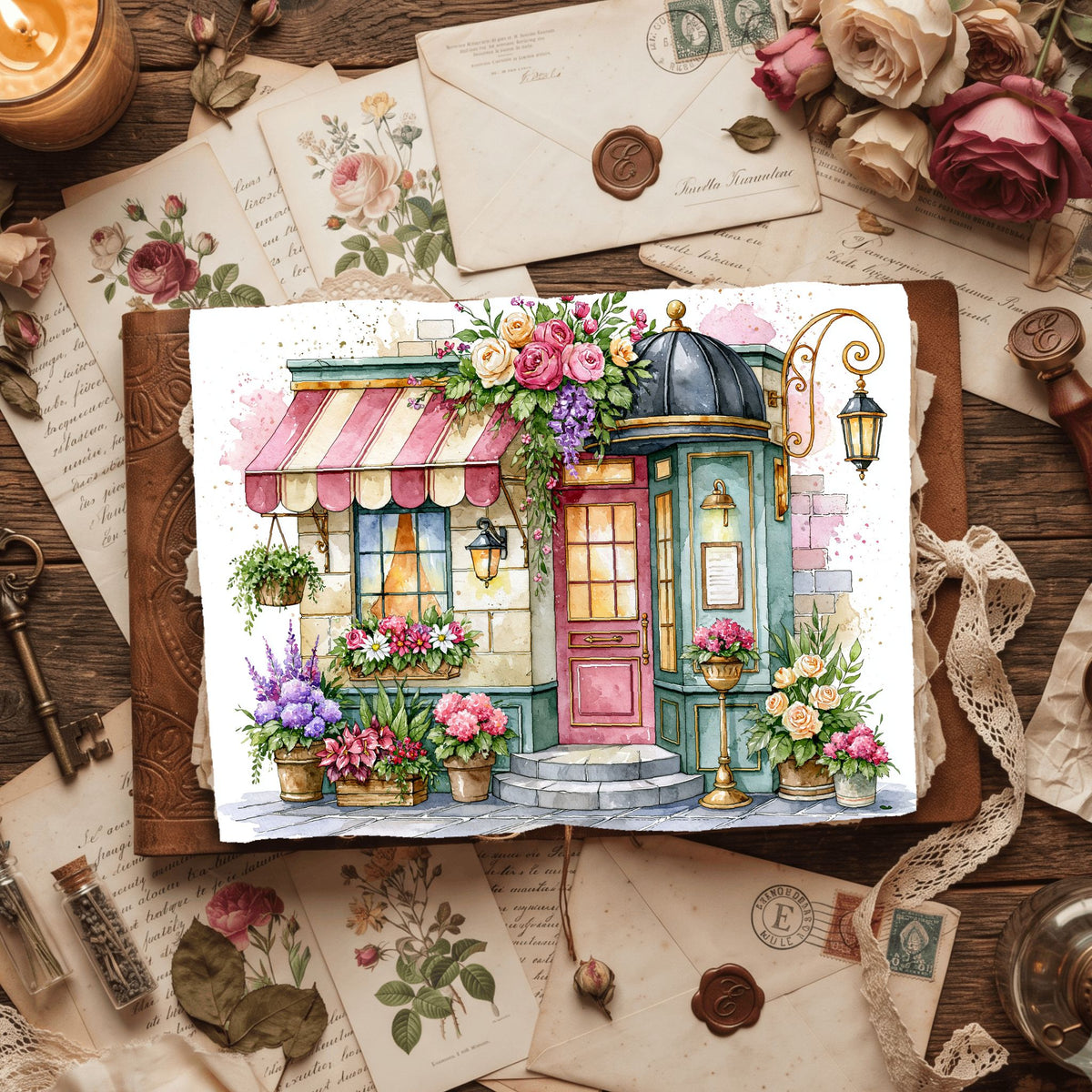 Romantic Parisian Cafe�� Watercolor