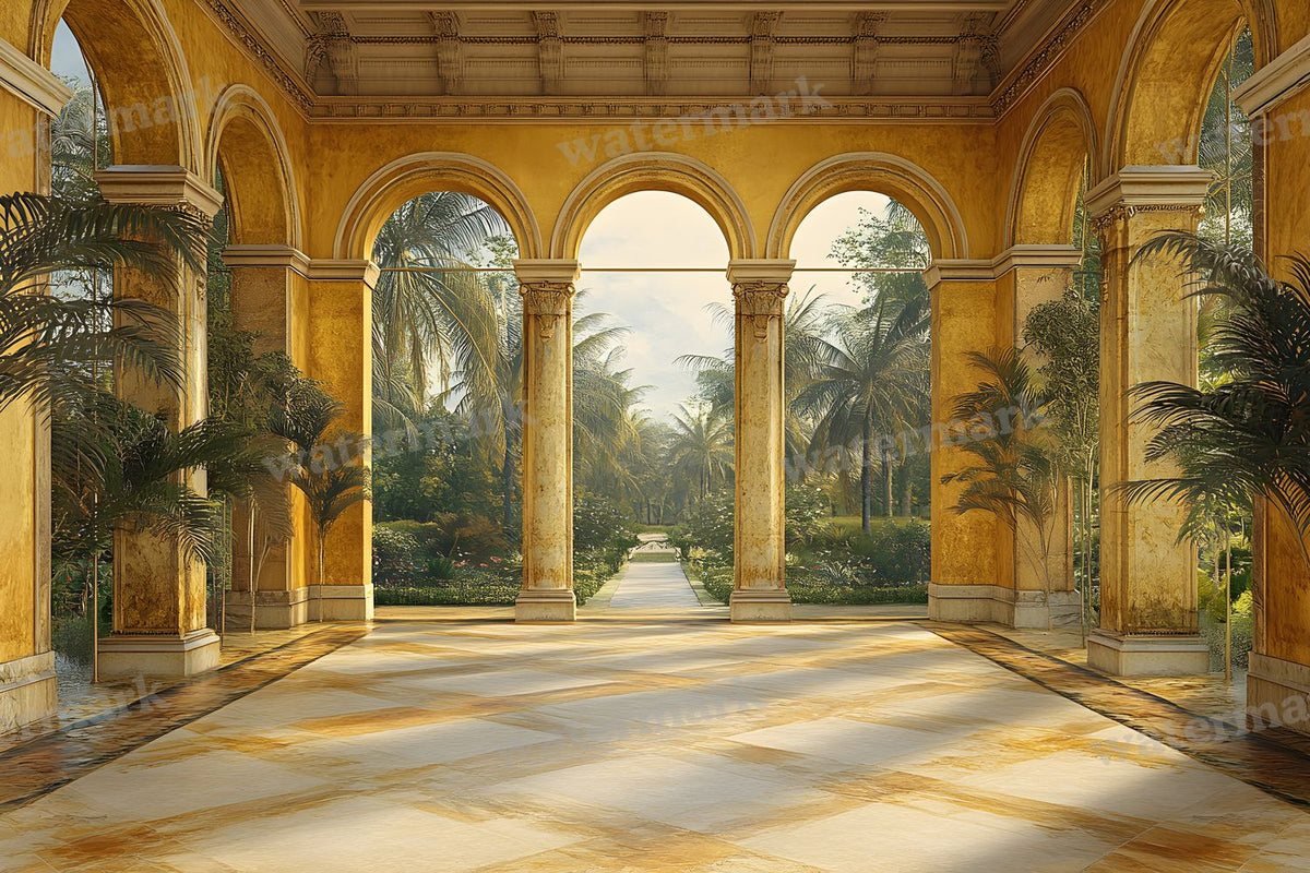 Royal Gold Garden Studio digital photo backdrop for photo editing, preview 11