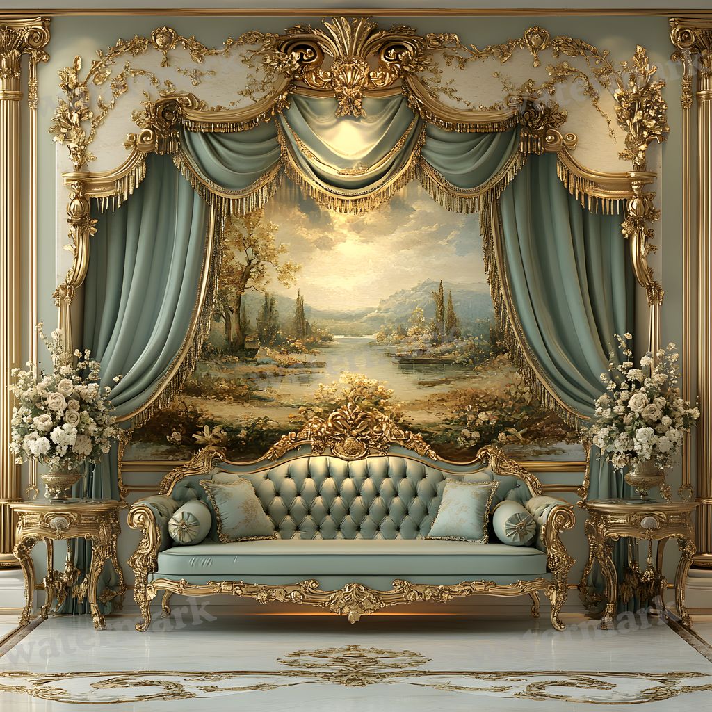 Royal Sitting digital photo backdrop for photo editing, preview 11