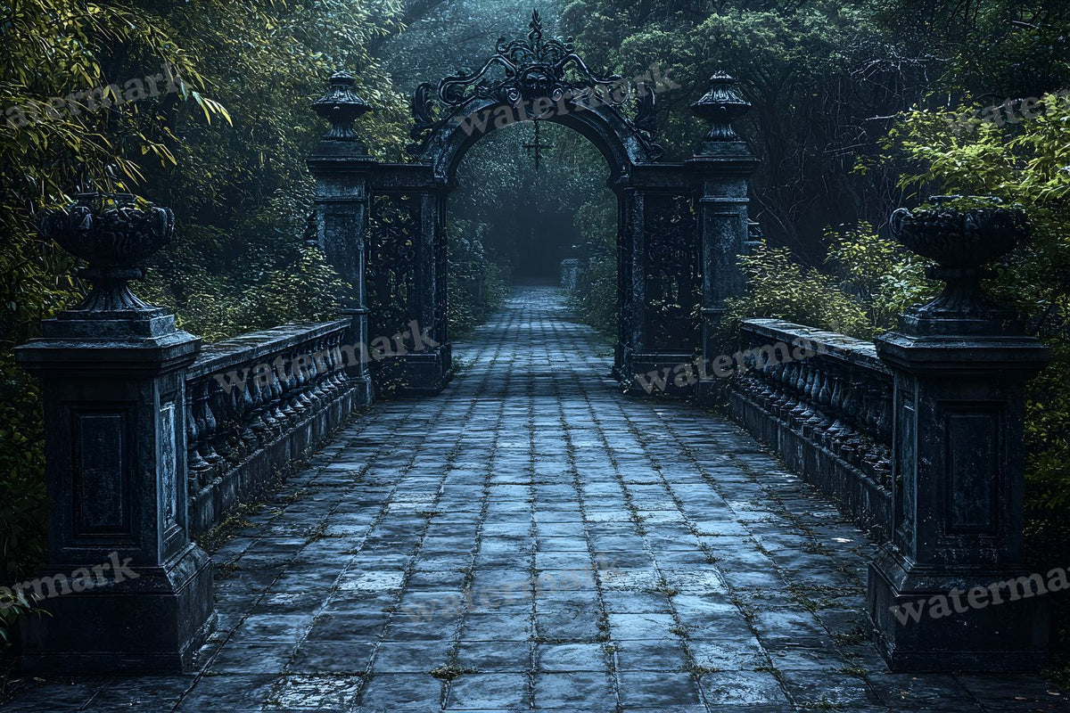 Spooky Forest digital photo backdrop for photo editing, preview 11