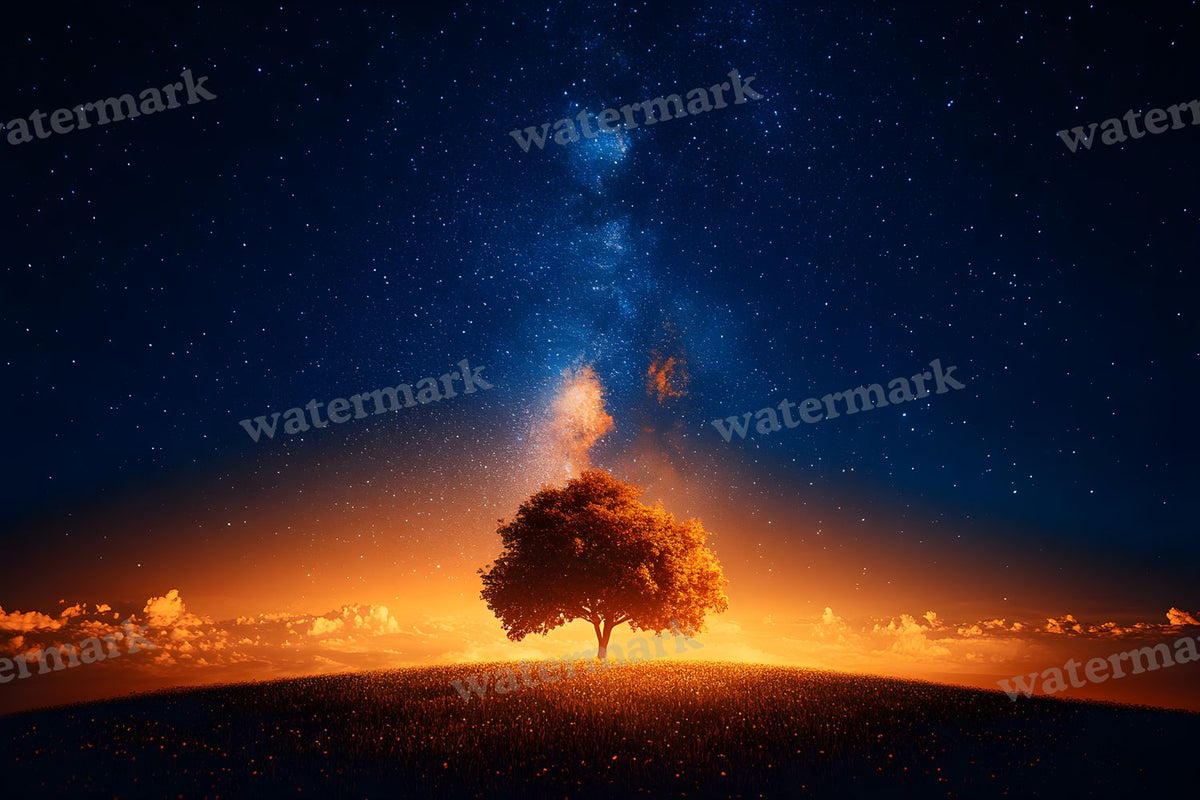 Starry Night Sky digital photo backdrop for photo editing, preview 11