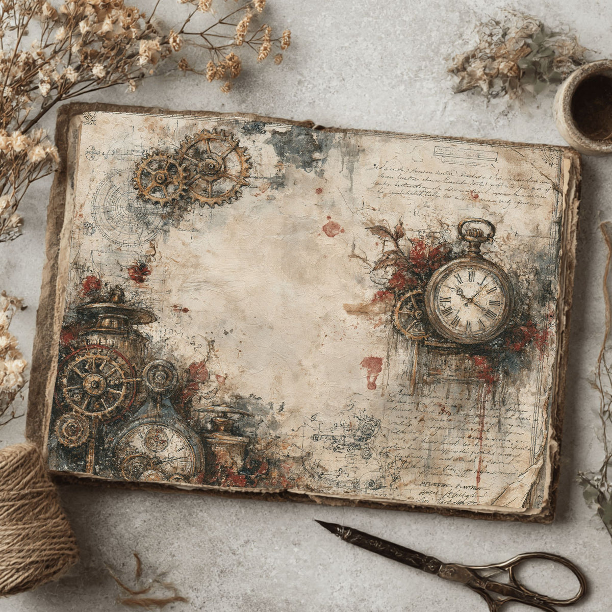 Steampunk Victorian Journal Paper