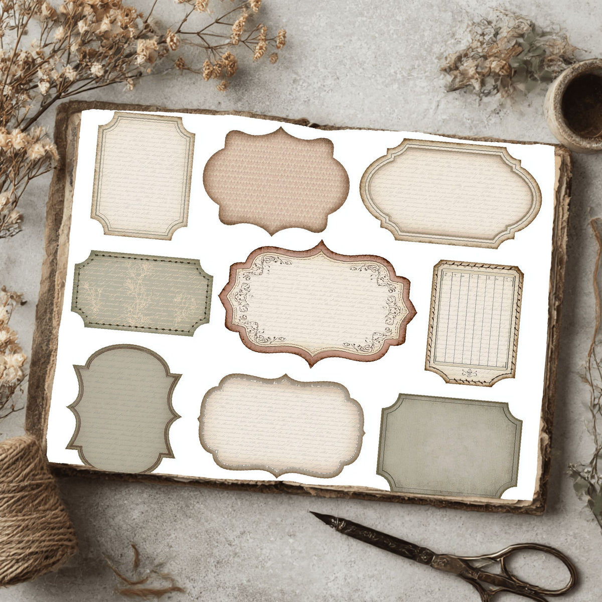 Vintage Blank Word Labels