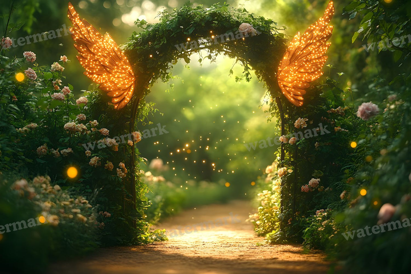 Whimsical Garden Arch Door Backdrop Images