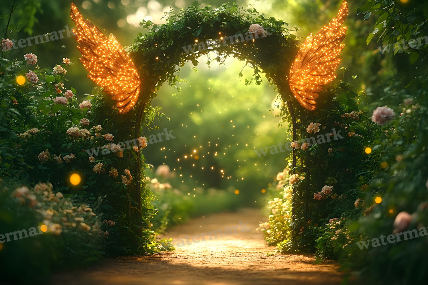 Whimsical Garden Arch Door Backdrop Images