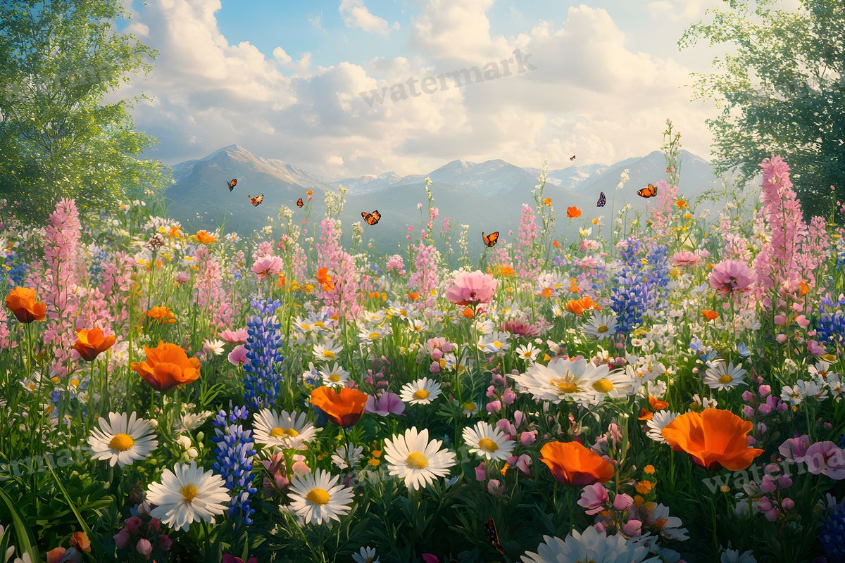 Wildflower Haven Botanical digital photo backdrop for photo editing, preview 11