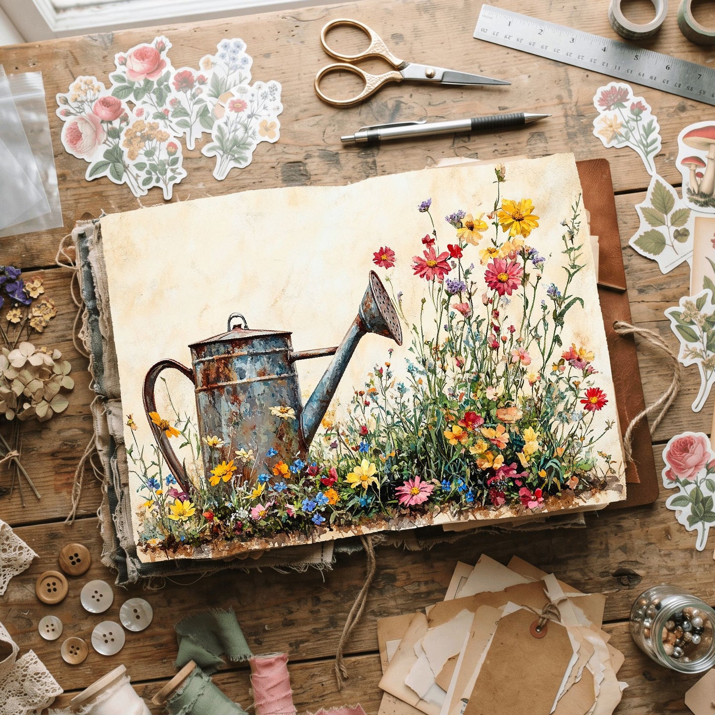 Wildflower Watering Can Paper