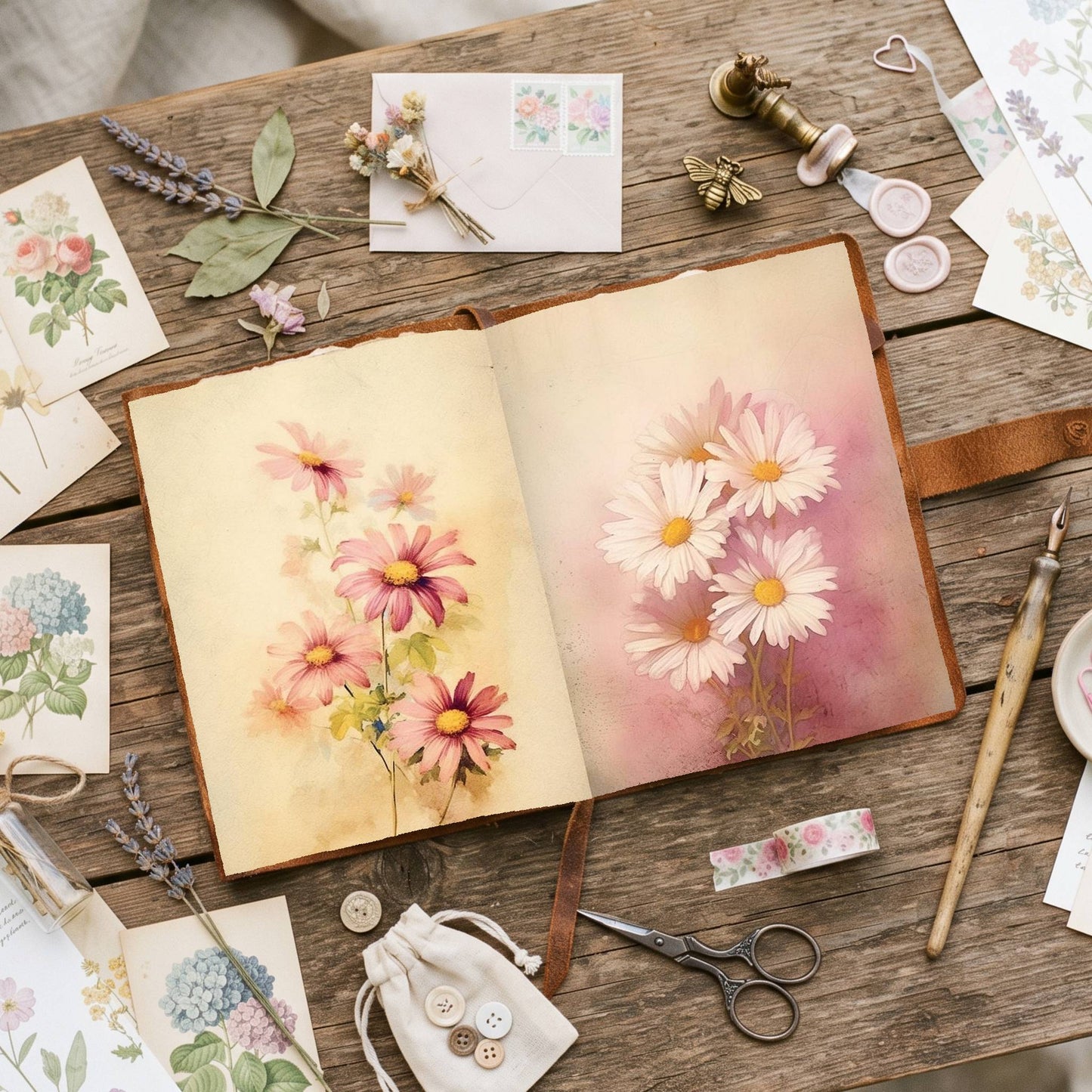 Daisy Fuchsia Hues Double Pages