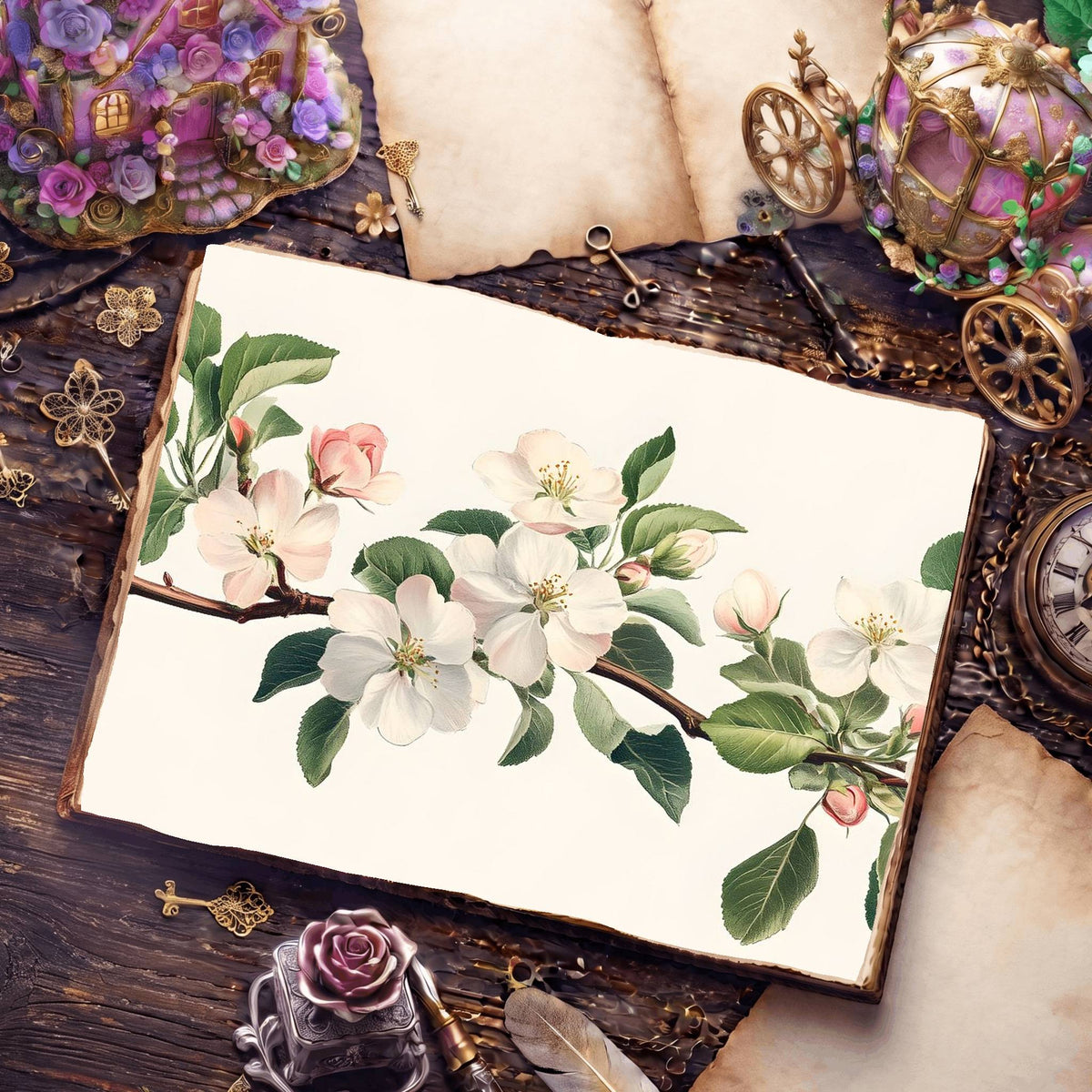Apple Blossoms Digital Papers