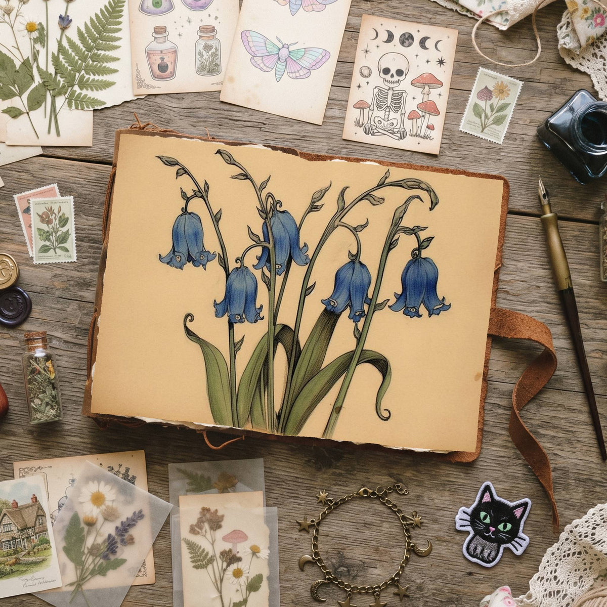 Blue Bell Flowers Digital Papers