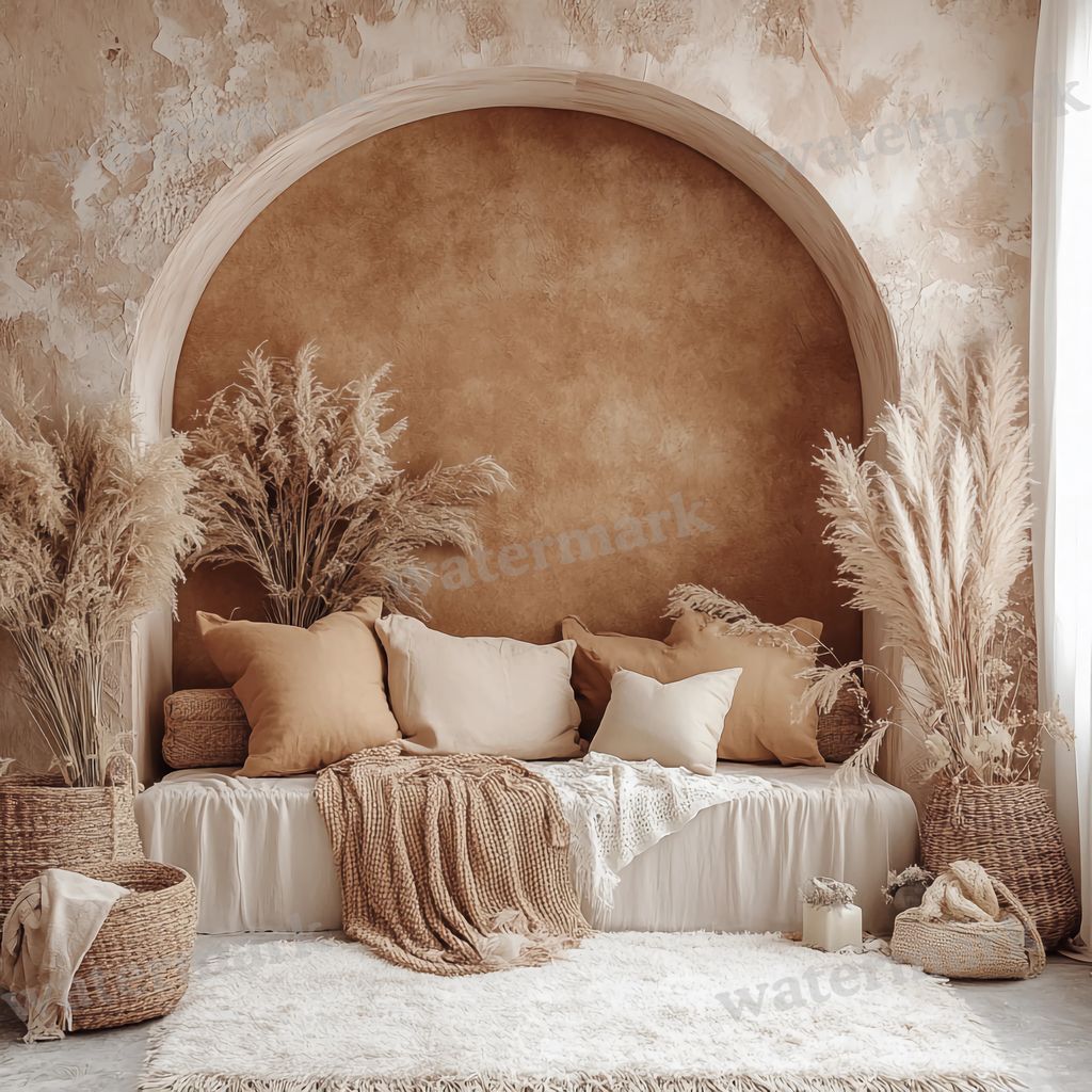 Boho Arches digital photo backdrop for photo editing, preview 11