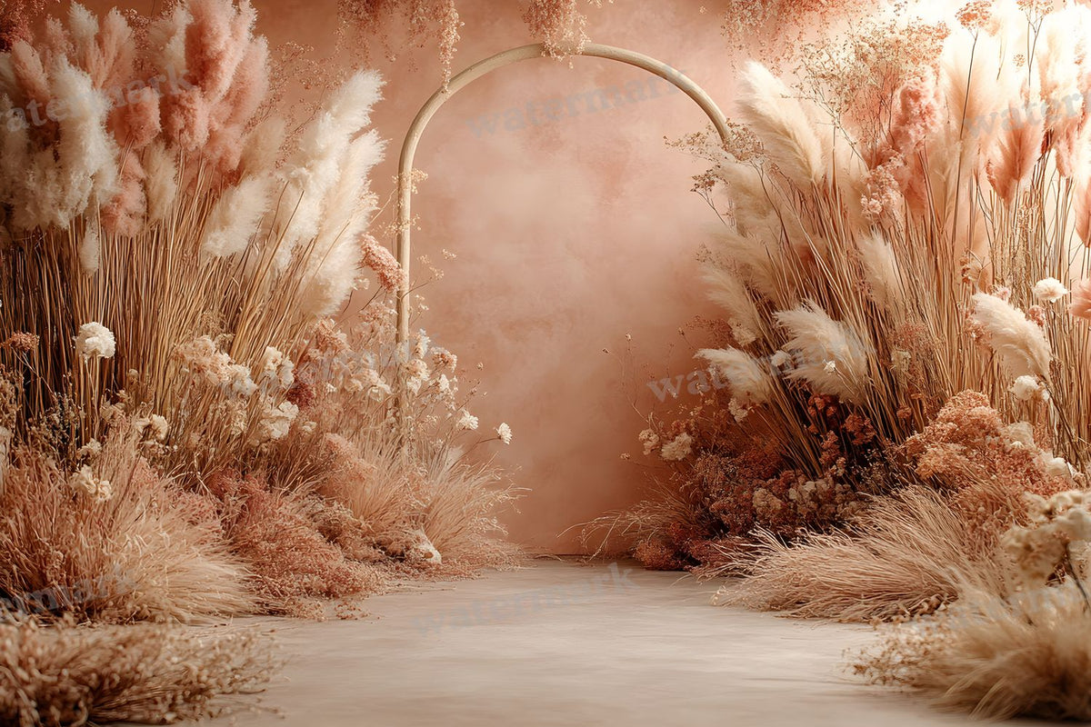 Boho Beige Arch Backdrop Images