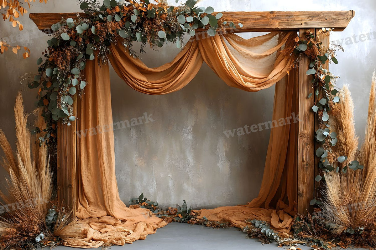 Boho Natural Wood Arch Backdrop Images