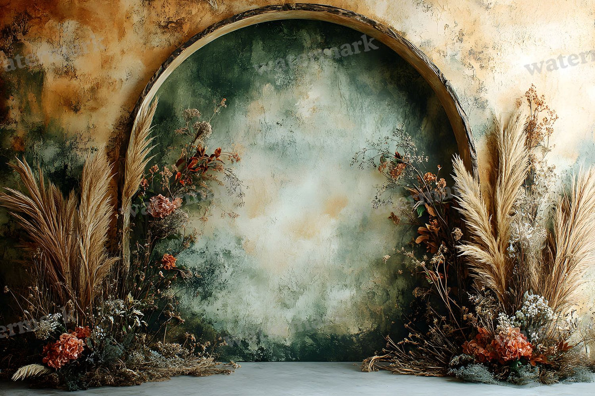 Boho Olive Arch Backdrop Images