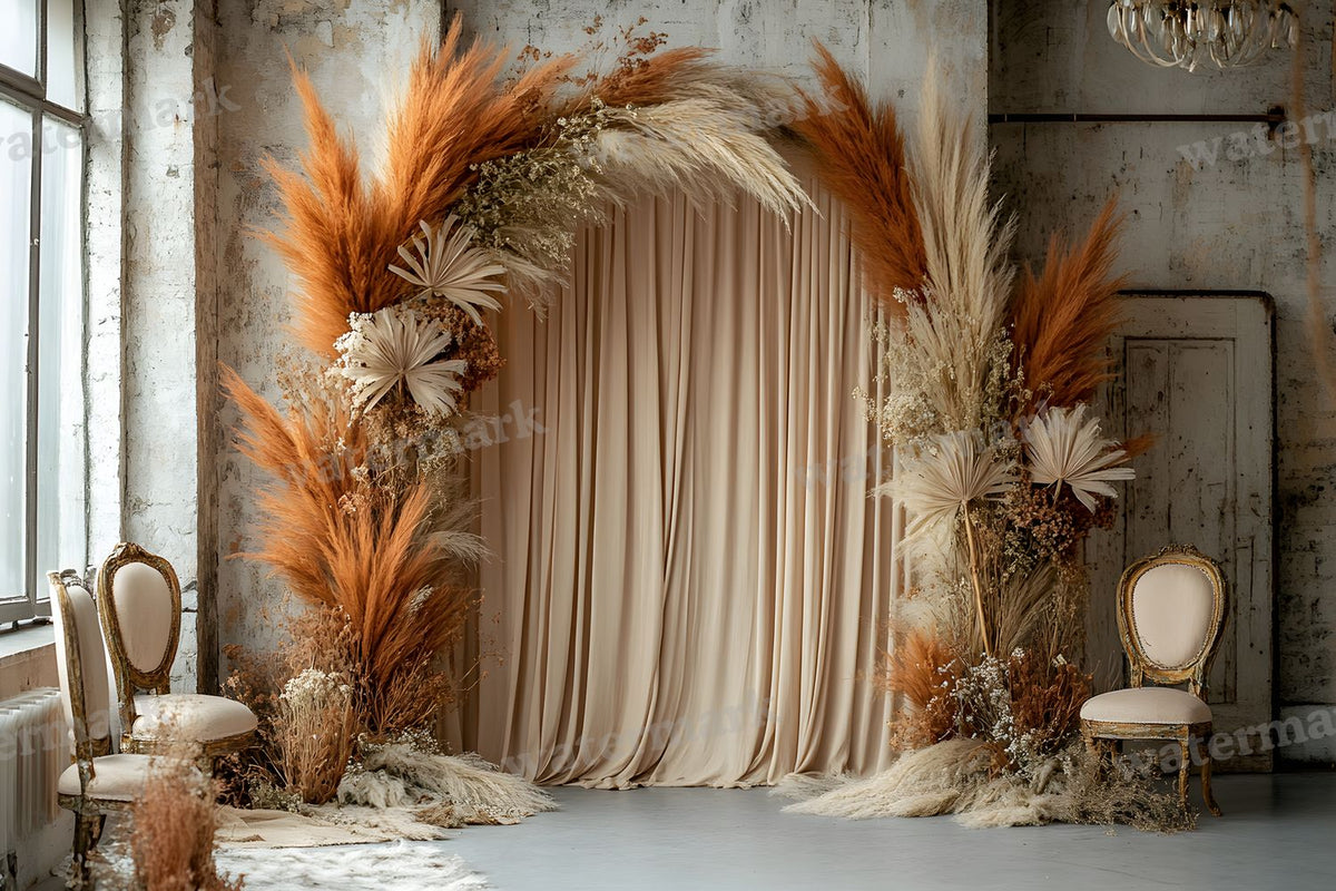 Boho Pampaarch Backdrop Images