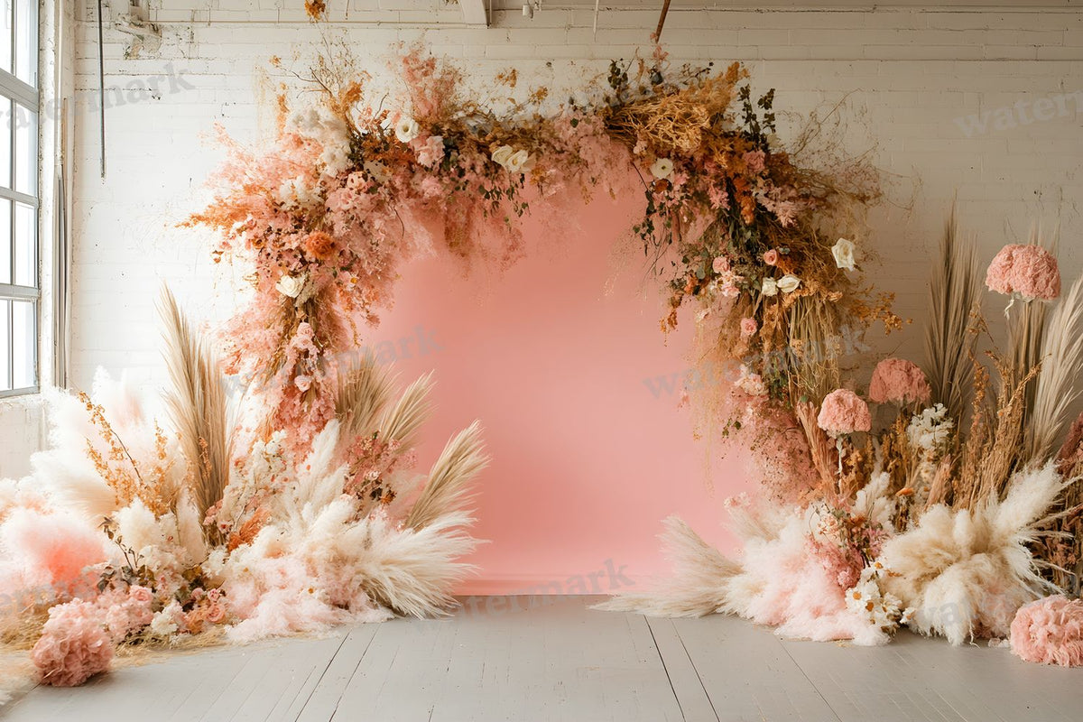 Boho Pink Arch Backdrop Images
