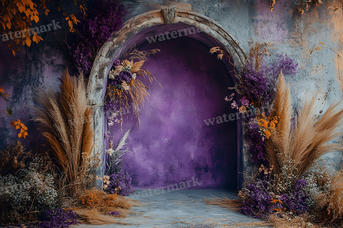 Boho Purple Arch Backdrop Images