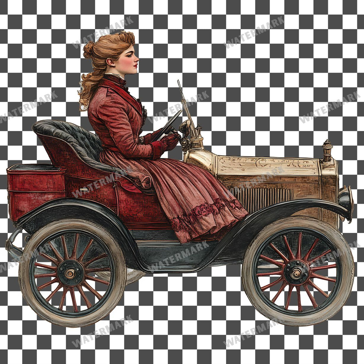 Car Vintage Style Clipart Pngs