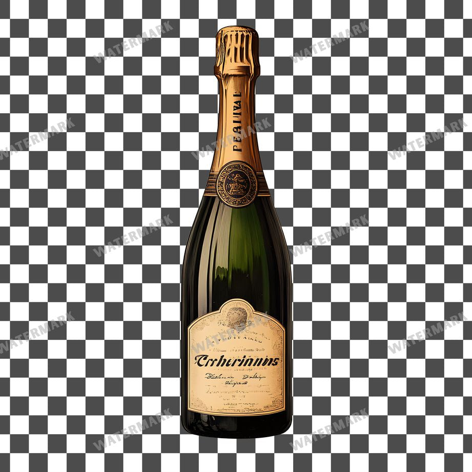 Champagne Vintage Style Clipart Pngs