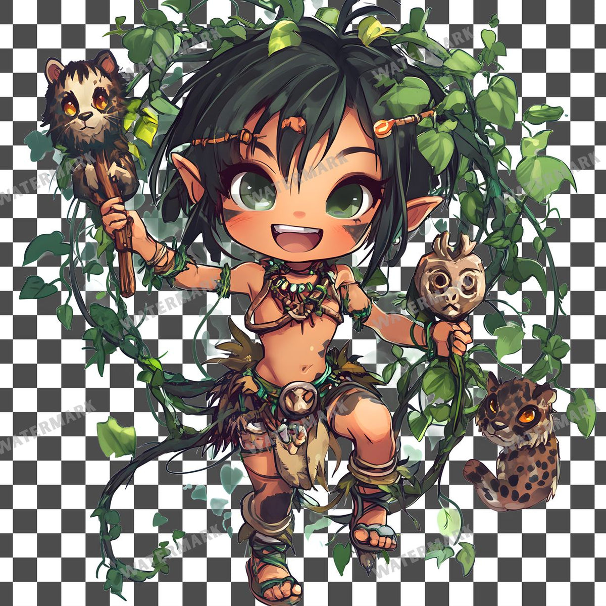 Chibi Jungle Clipart Pngs