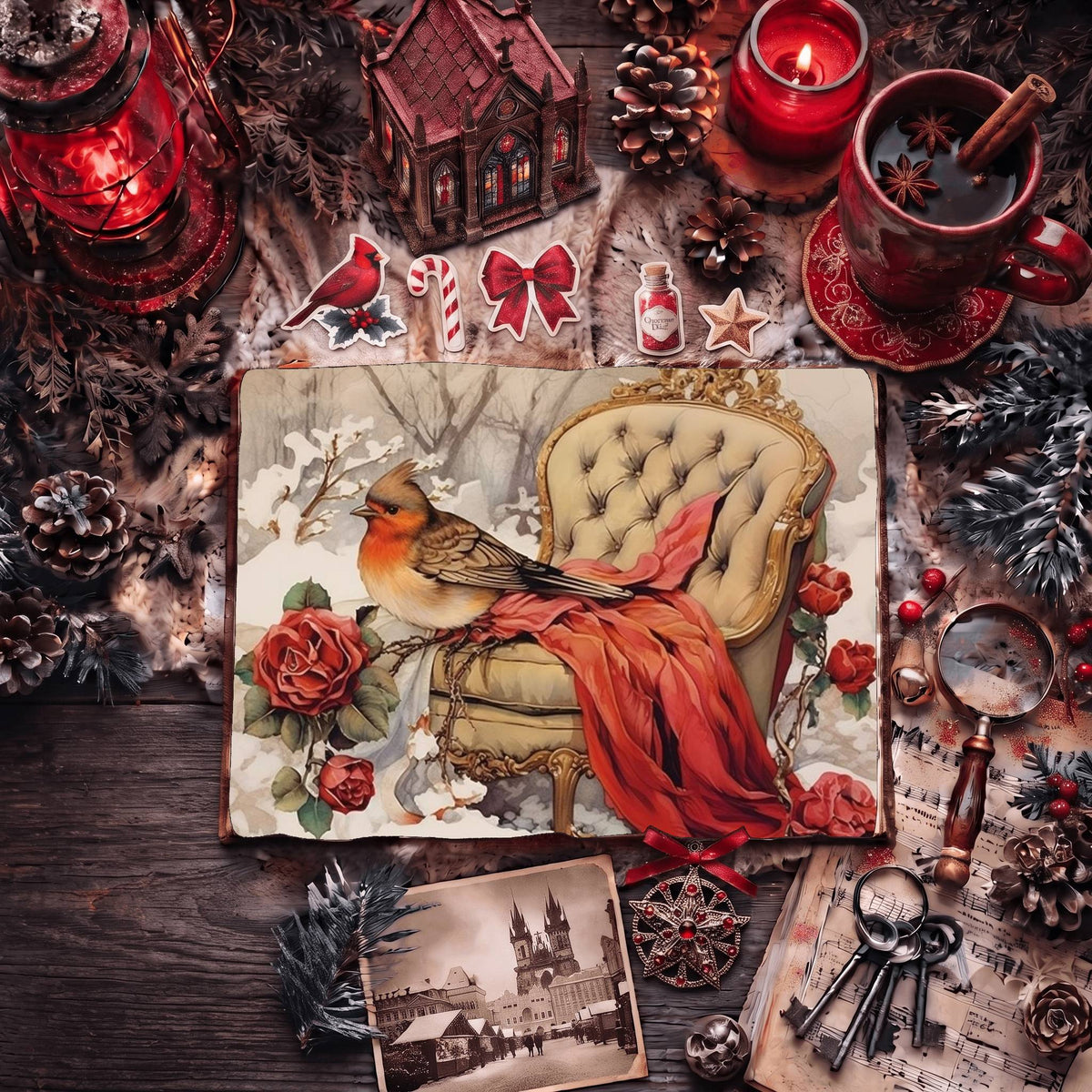 Christmas Robins Digital Papers