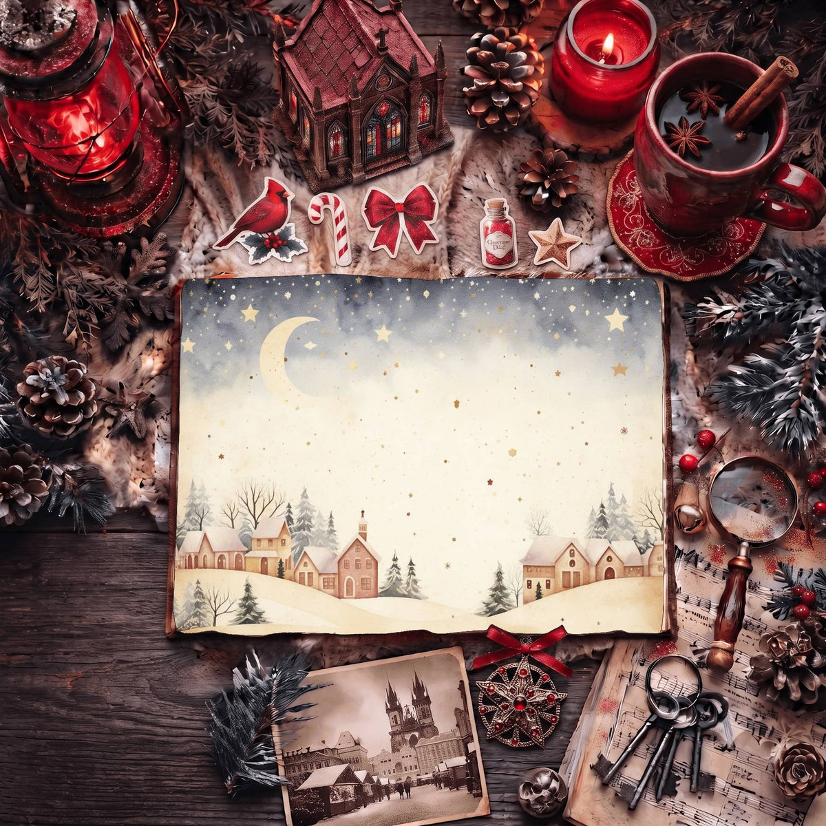 Christmas Village Digital Papers