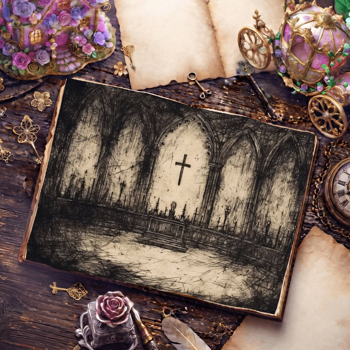 Church Aisle Digital Papers